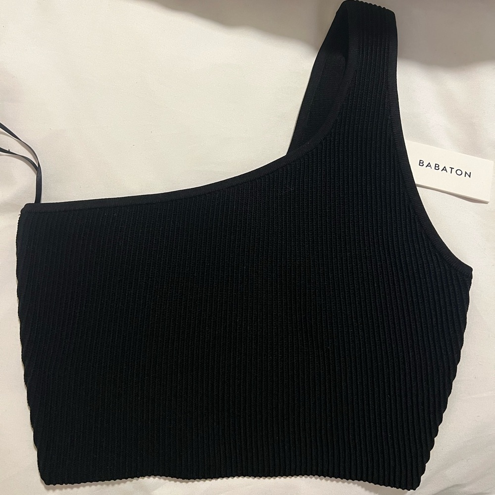 Aritzia Babaton Black One-Shoulder Top size S BNWT